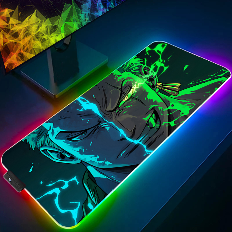 Tablet Accessories For Gaming - Uma peça zoro mouse pad rgb