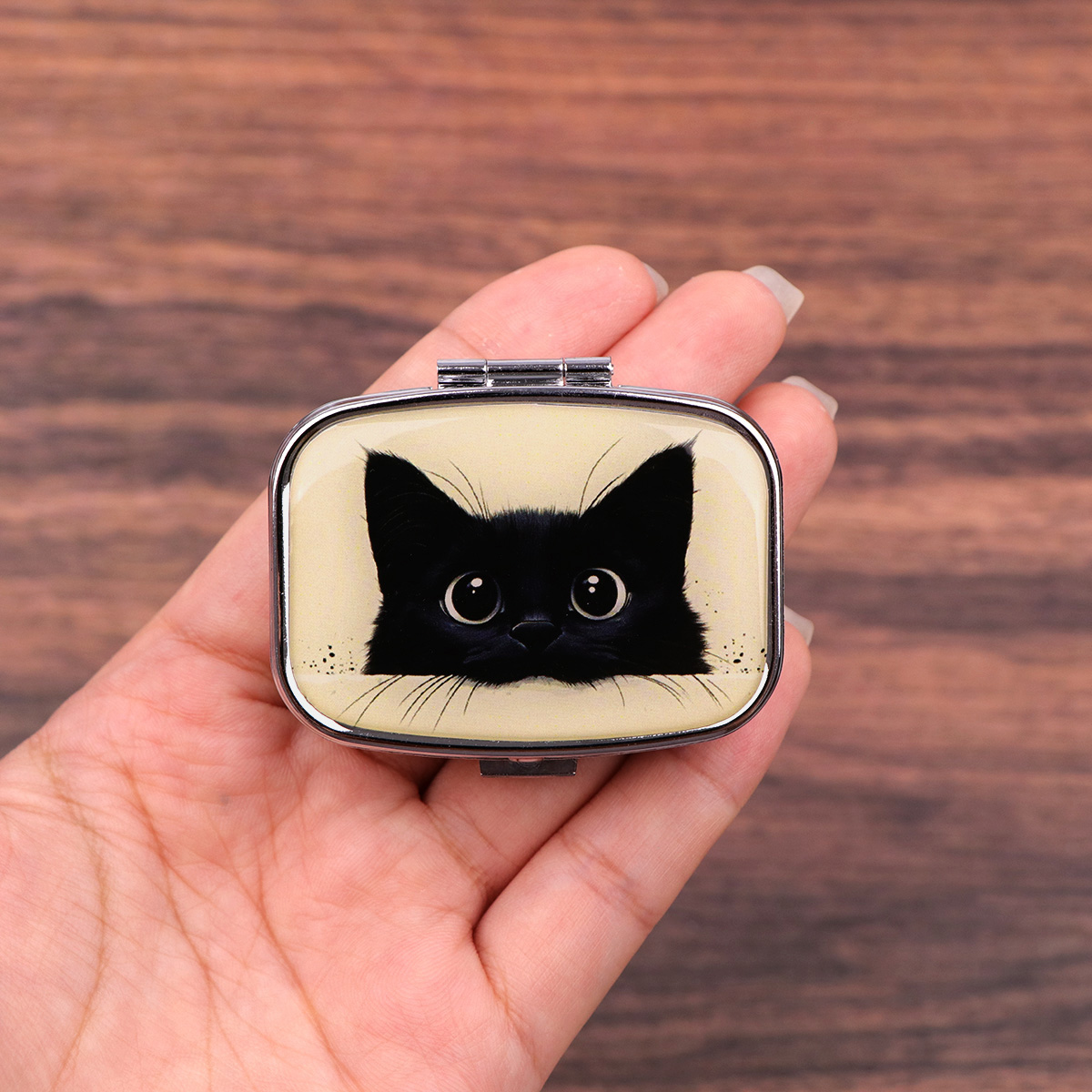 Tablet Accessories Case - Bonito gato preto viagem pílula organizador