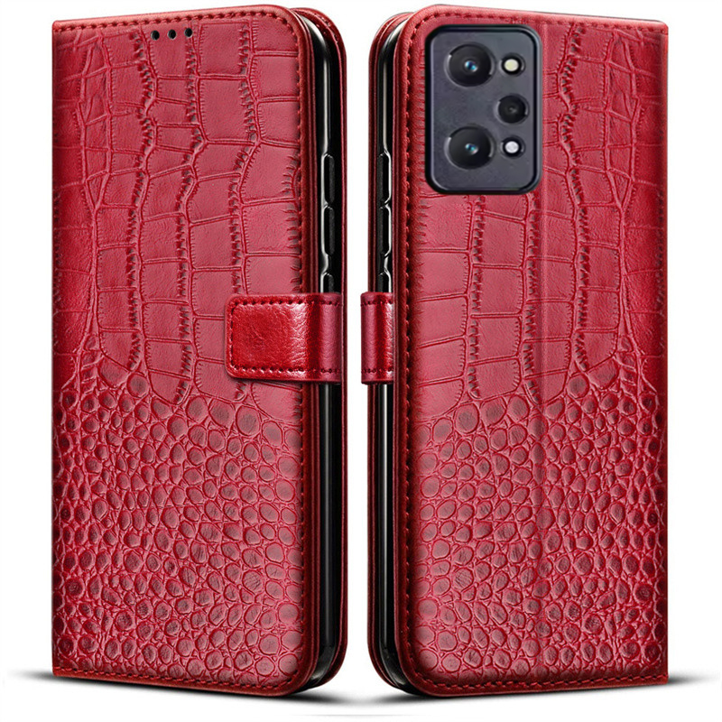 Realme Gt 6 - Carteira de luxo magnética flip capa