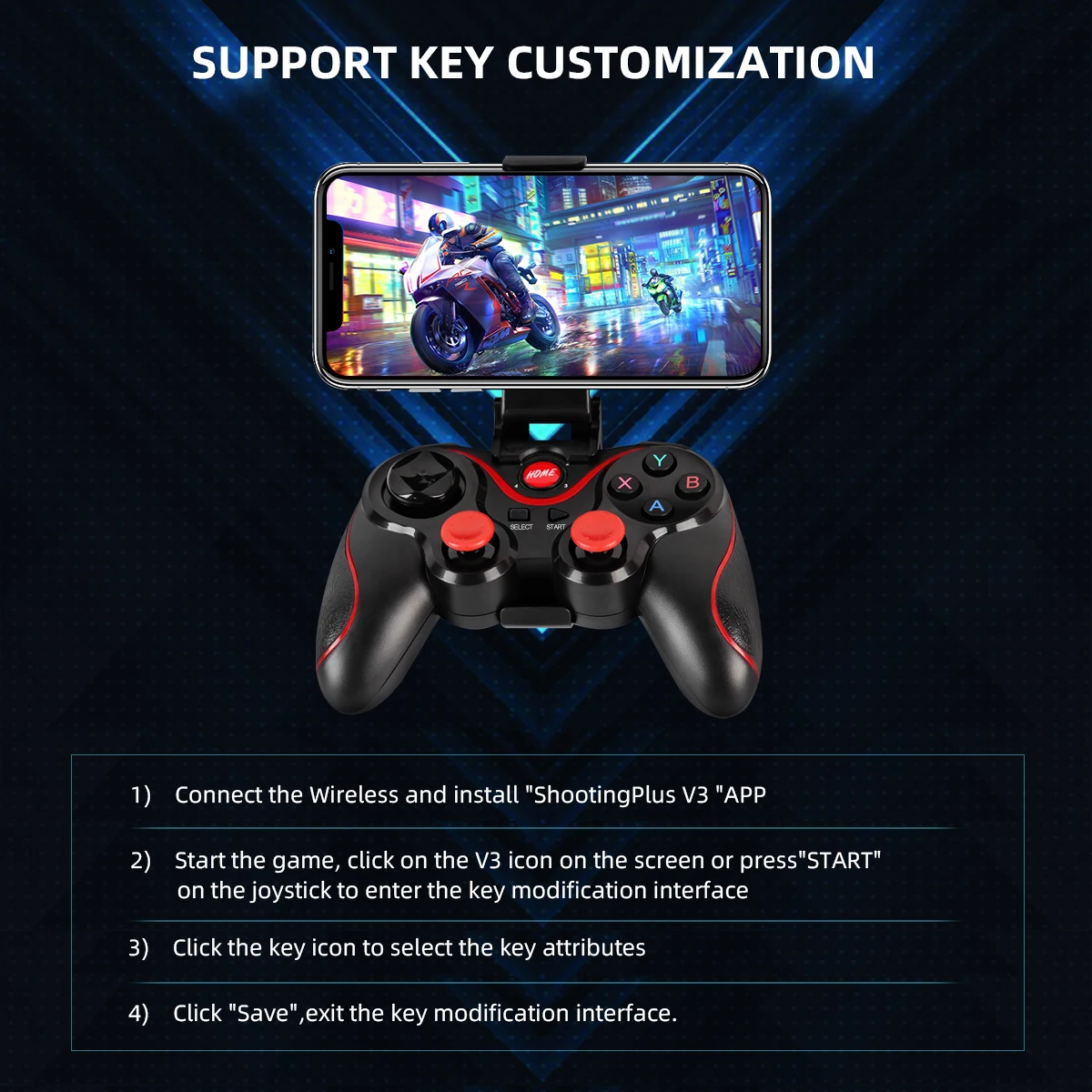GAMINJA Sem Fio Bluetooth Game - Tablet Accessories For Gaming avaliação e preço