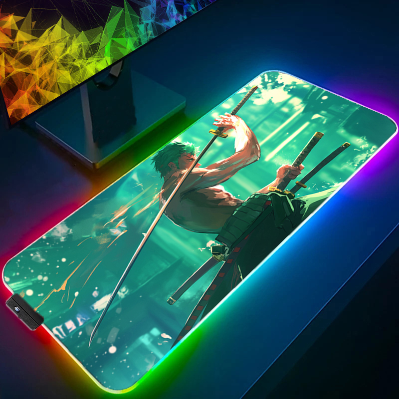 Uma peça zoro mouse pad rgb ac - Tablet Accessories For Gaming avaliação e preço