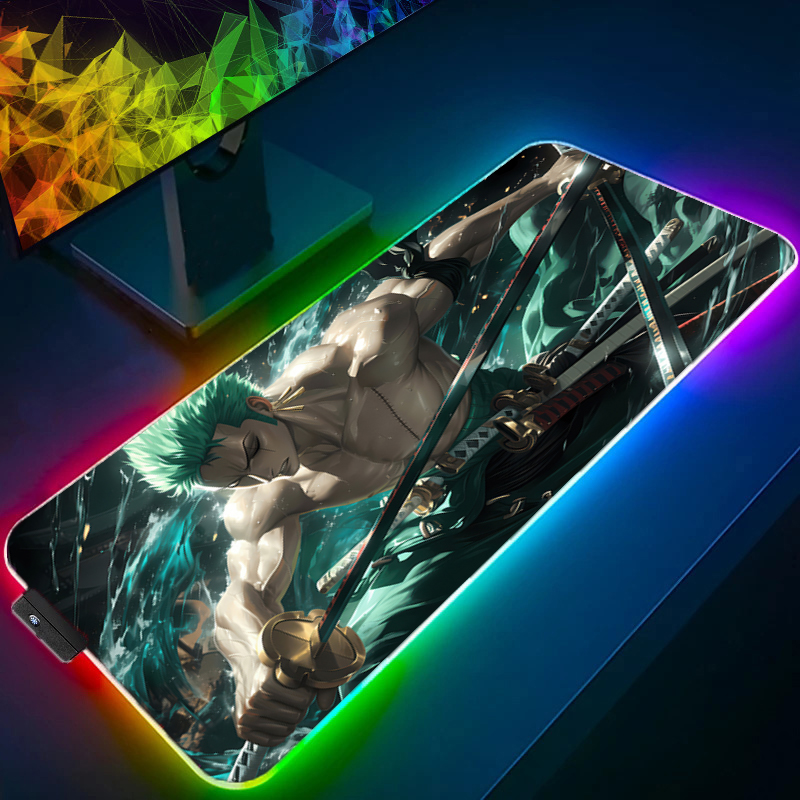 Uma peça zoro mouse pad rgb ac - Tablet Accessories For Gaming avaliação e preço