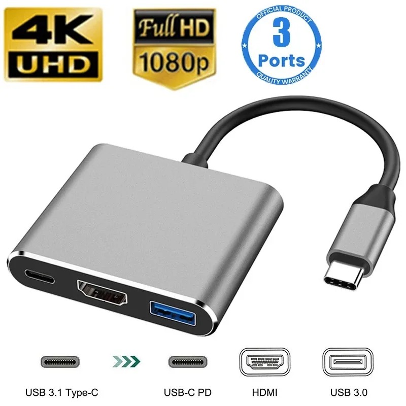 Usb c hub 3 em 1 tipo c 3.0 pa - Usb Hub Type C avaliação e preço