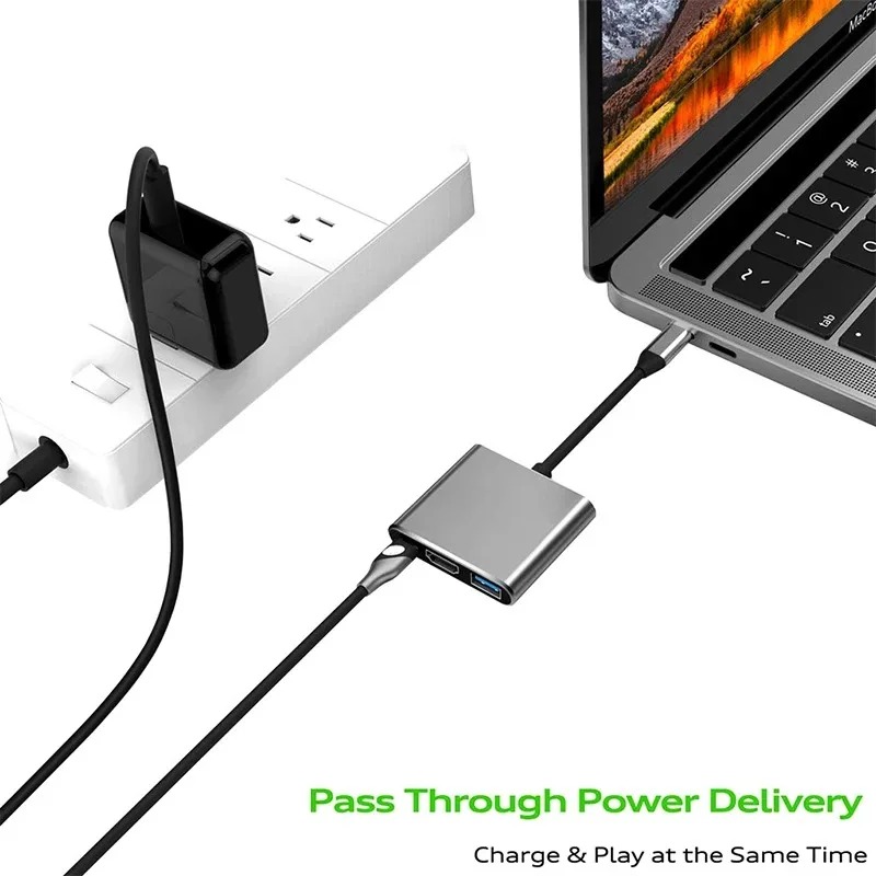 Usb c hub 3 em 1 tipo c 3.0 pa - Usb Hub Type C avaliação e preço